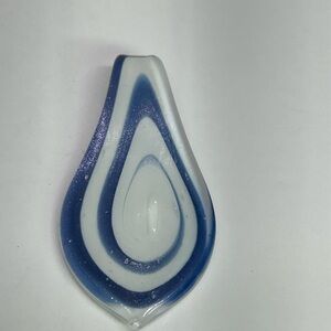 Blue and White Glass Art Piece